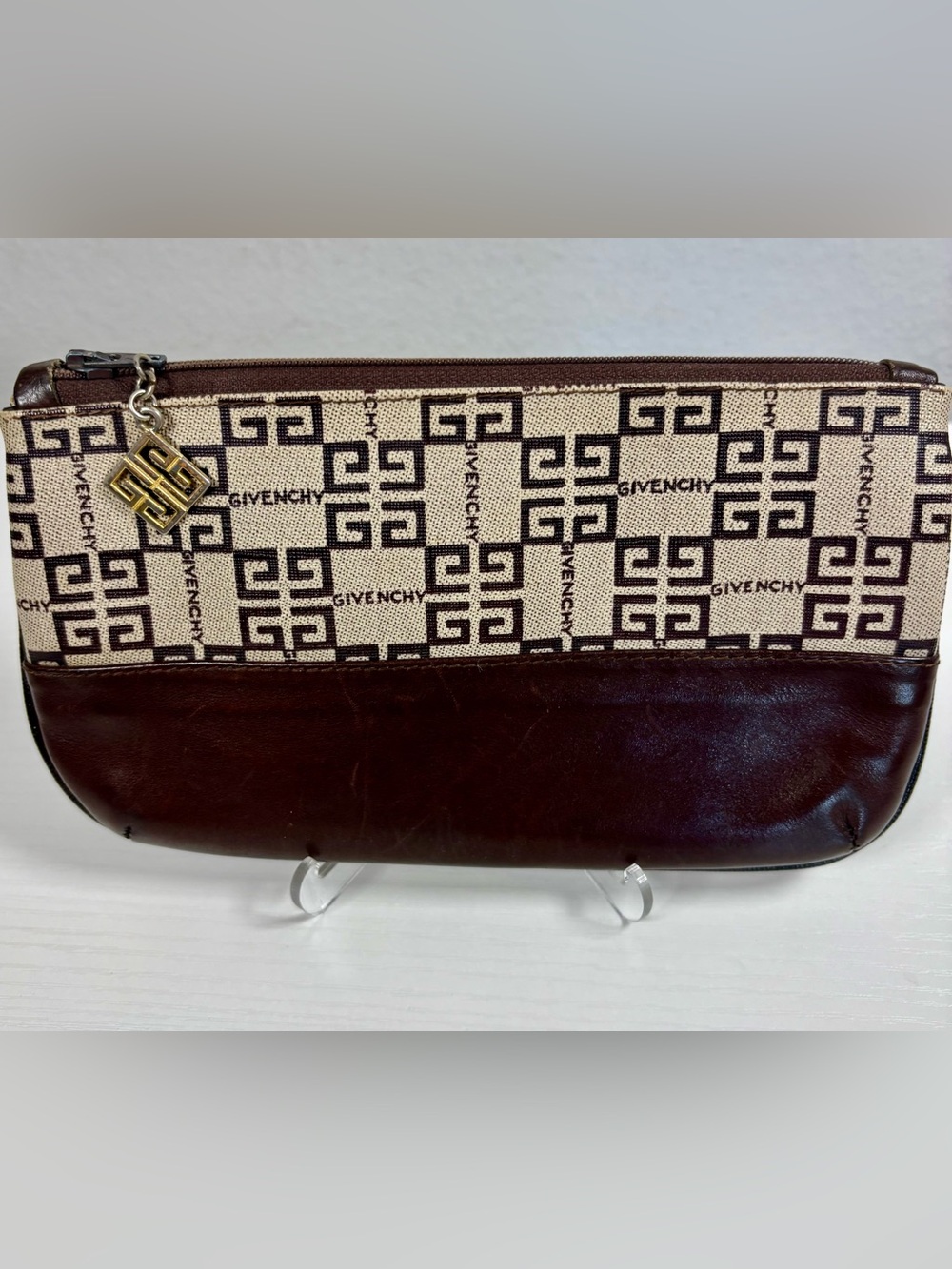Givenchy Vintage Leather & Coated Canvas Clutch
